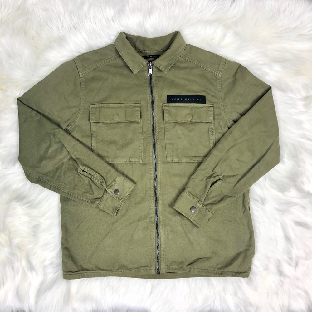 Zara man olive denim jacket